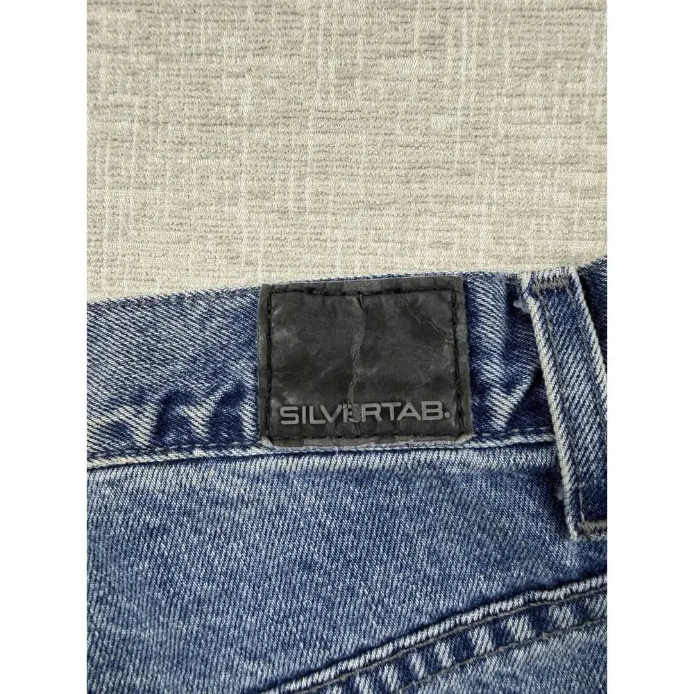 Levi’s SilverTab Oversized Jeans Men’s 38x26 Blue Denim Cutoff Raw Hem